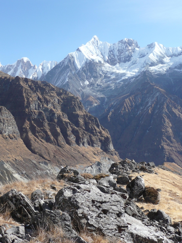 From South Annapurna facing Mt Fishtail - Nepal X