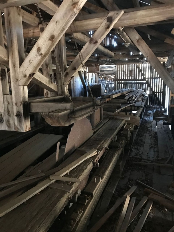 From the inside of the sawmill connected to my parents farm - last used in  Now mainly used as storage for wood