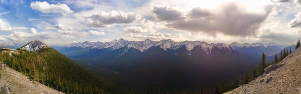 From the top of Sulphur Mountain Banff Canada