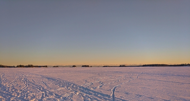 Frozen Baltic Sea in Espoo Finland 