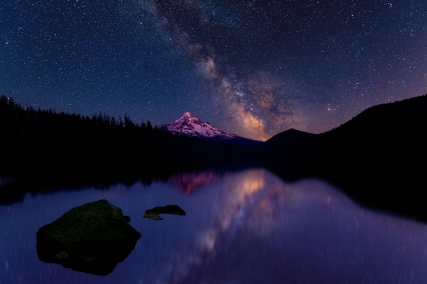 Galaxy over Mount Hood  by flickr user ang