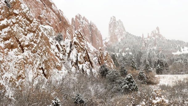 Garden of the Gods Winter in Colorado 