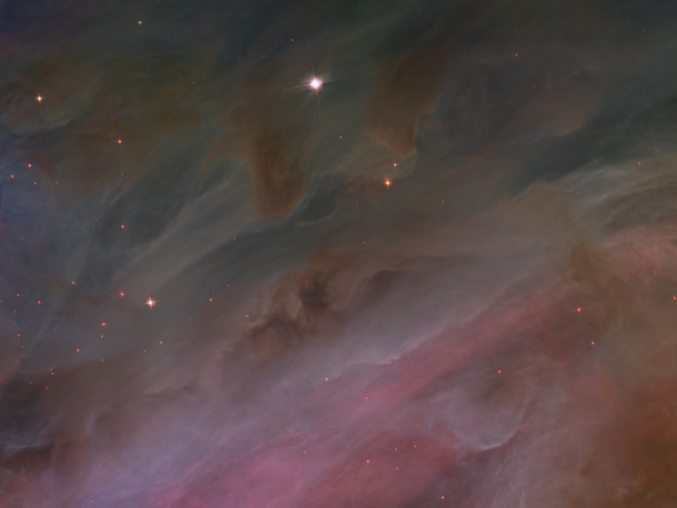 Gas pillars inside the Orion Nebula 