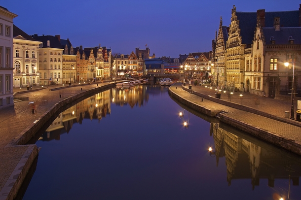 Ghent at night Belgium 