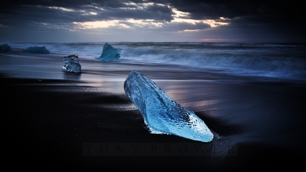 Glacier Chunks in Iceland by Tony Prower 