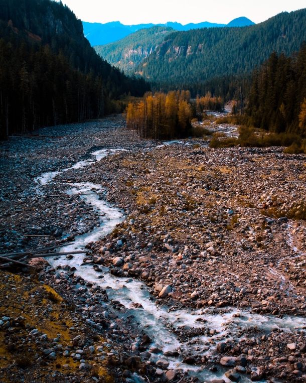 Glacier runoff snaking its way in Mt Rainier National Park Washington  itkjpeg