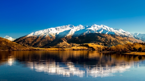 Glendhu Bay with the Buchanan Peaks in the backdrop Lake Wanaka New Zealand 