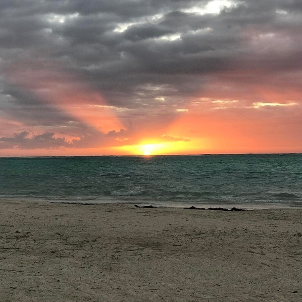God Rays on a beach Punta Cana Dominican Republic 