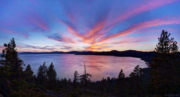 Going through some photos from January that I never looked at and came across this high-res pano of Sunset over North Lake Tahoe I love this place 