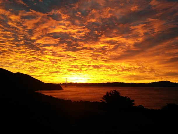 Golden Gate bridge CA USA  minutes window at sunrise 