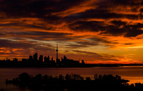 Golden sunrise in Toronto Canada 