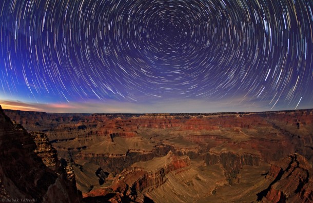 Grand Canyon and star trails 