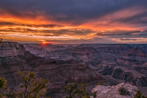 Grand Canyon sunset on the summer solstice  
