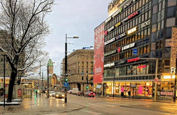 Gray winter morning in Helsinki Finland 