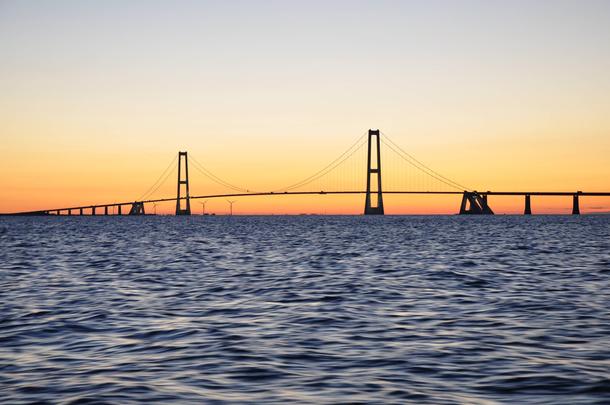 Great Belt Bridge Denmark Sunset taken from yacht 