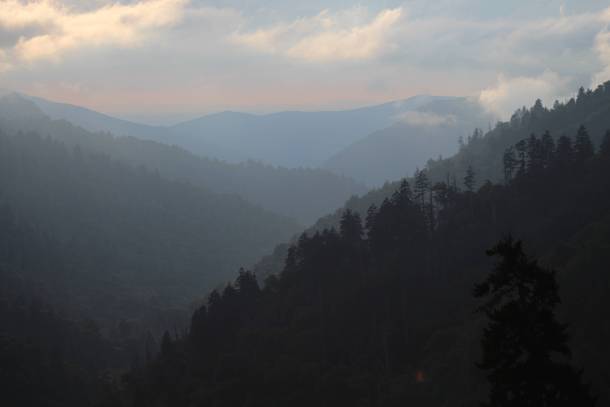 Great Smoky Mountain National Park at dusk 