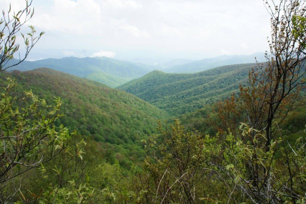 Great Smoky Mountains National Park looking east towards North Carolina on the Appalachian trail 