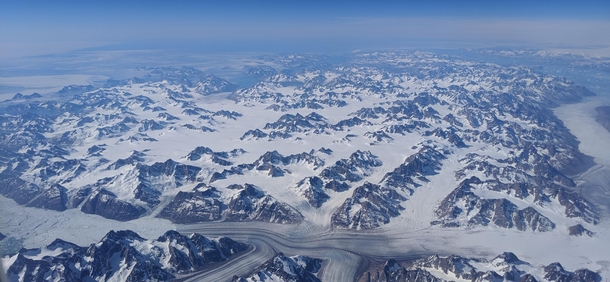 Greenland as seen from the airplane 