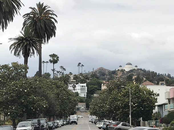 Griffith observatory from Los Feliz Los Angeles 