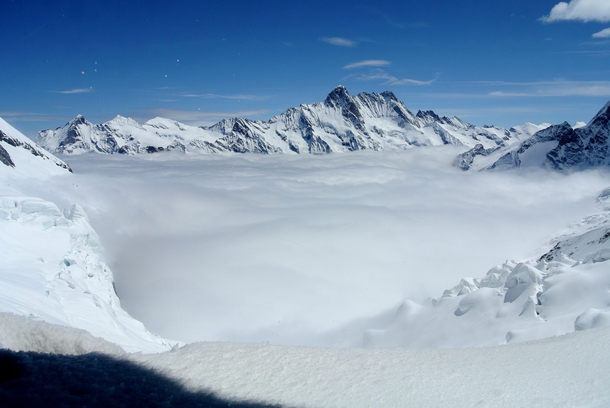 Grindelwald-Fiescher Glacier from Eismeer Station Jungfraubahn Switzerland  x-post from rTravel_HD