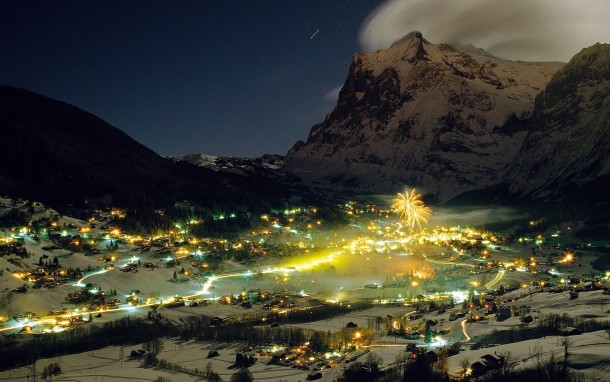 Grindelwald Switzerland at night 