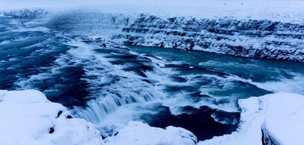 Gullfoss Waterfall in Winter - Iceland - 