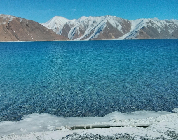 h drive from the nearest city Leh through barren subzero Himalayas ti the bluest thing youll ever see Pangong Tso Ladakh circa  
