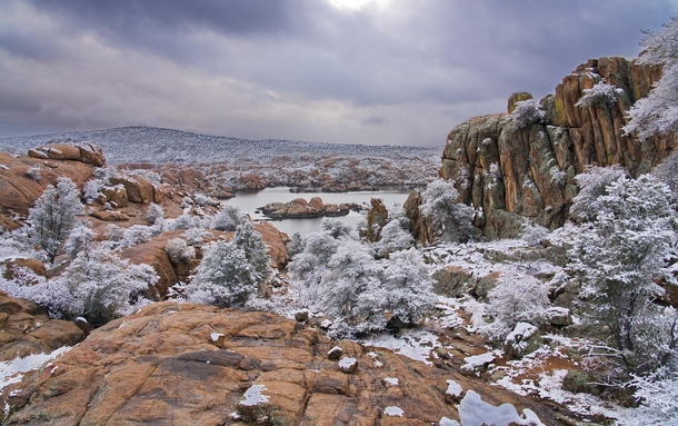 Had a late season shot of winter this morning near Prescott Arizona