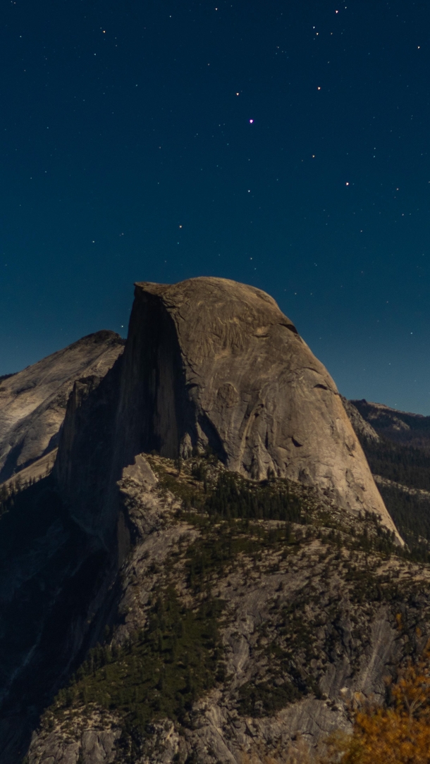 Half Dome under a full moon Yosemite CA 