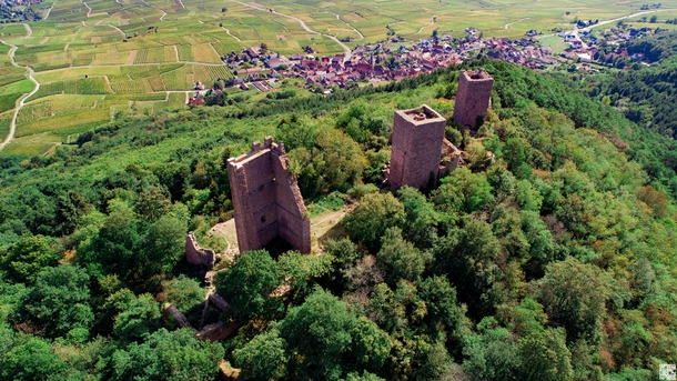 Haut-Eguisheim and its three castles Haut-Rhin France 