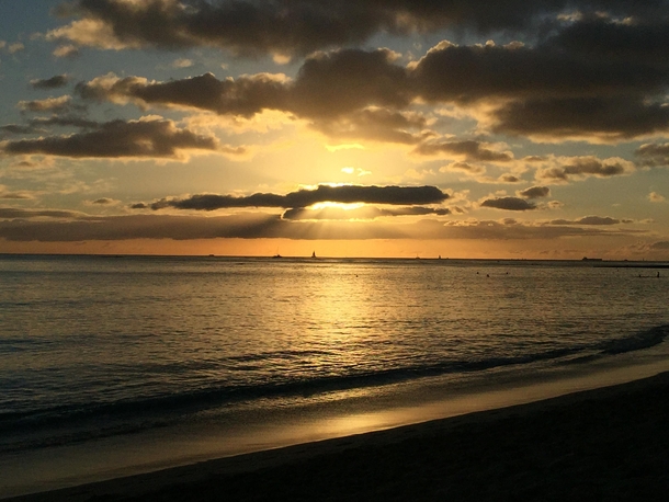 Hawaiian Sunset Waikiki Beach HI x 
