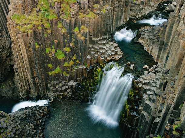 Hexagonal rocks at a waterfall in Litlanesfoss Iceland Photo by Wild Wonders of Europe 