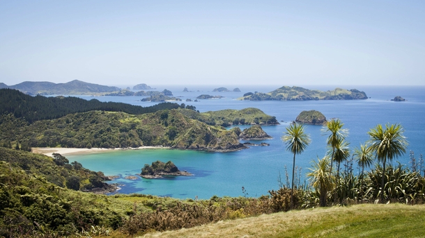 Hidden beaches in the Bay of Islands New Zealand 