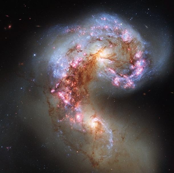 High resolution image ofThe Antennae Galaxy or merging of NGC and NGC