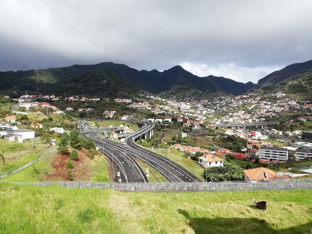 Highway exit and entrances tunels and bridges in Machico Madeira Island