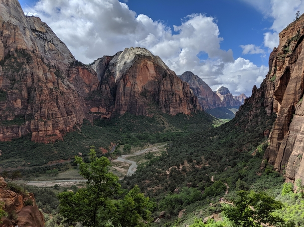 Hiking up to Angels Landing in Zion National Park Utah 