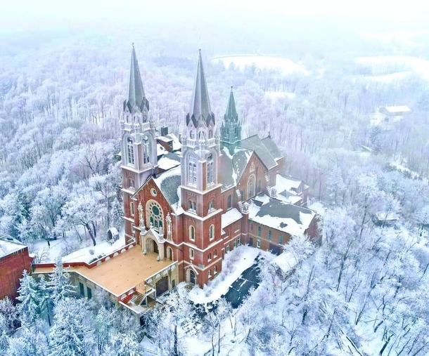 Holy Hill Hubertus WI - surrounded with rime ice