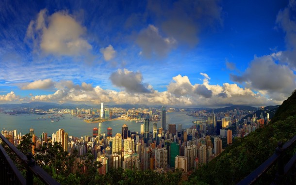 Hong Kong harbour from Victoria Peak 