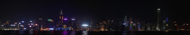Hong Kong Panoramic Waterfront at night 