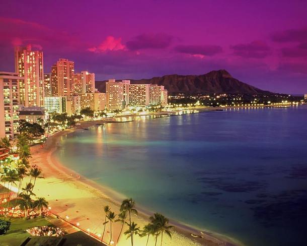 Honolulu Hawaii At Dusk 