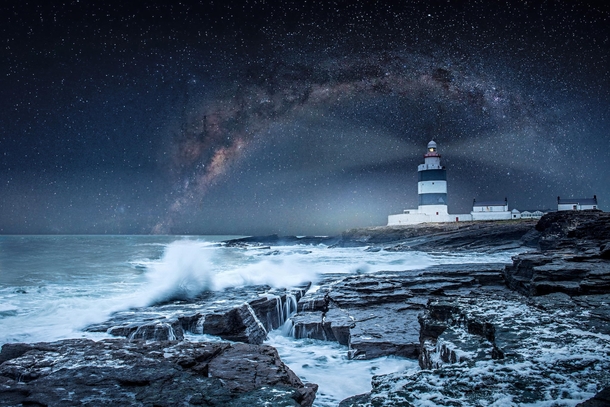 Hook Lighthouse and its starscape viewed from Ireland by Libor Klmek 