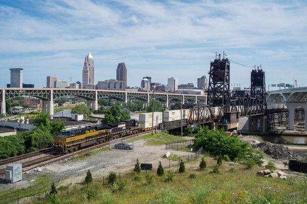 Hope Memorial and Norfolk Southern bridges in Cleveland Ohio 