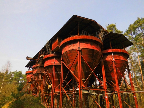 Hoppers at a abandoned sand quarry in Germany 