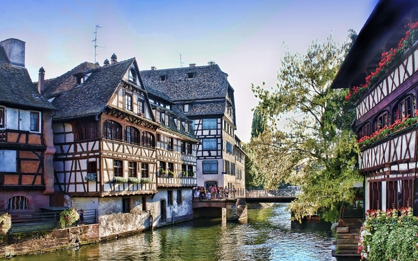 Houses in Strasbourg Alsace France 