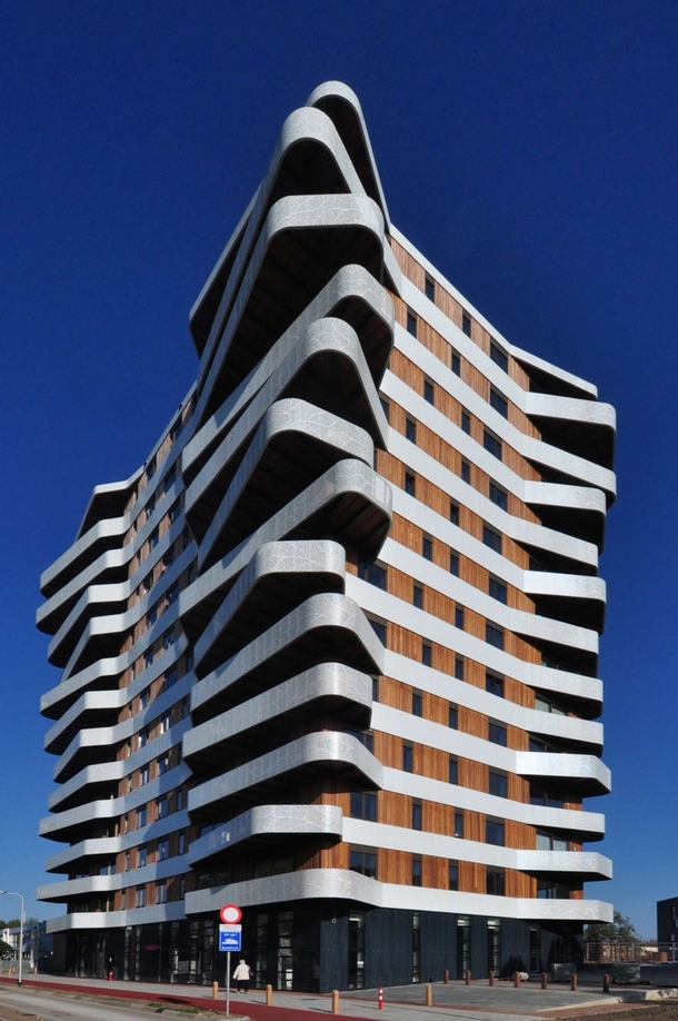 Housing Hatert a  apartment -storey-high tower which was completed in  located in Nijmegen Netherlands Designed by Rotterdam studio H architecture 