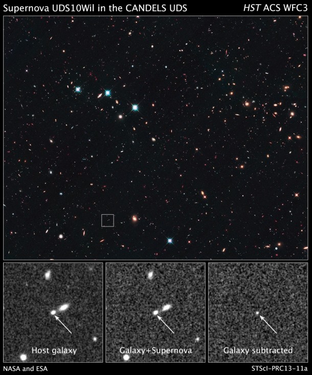 Hubble Breaks Record in Search for Farthest Supernova 