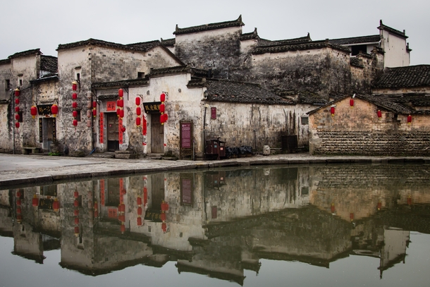 Huizhou style village houses in Hongcun Anhui China
