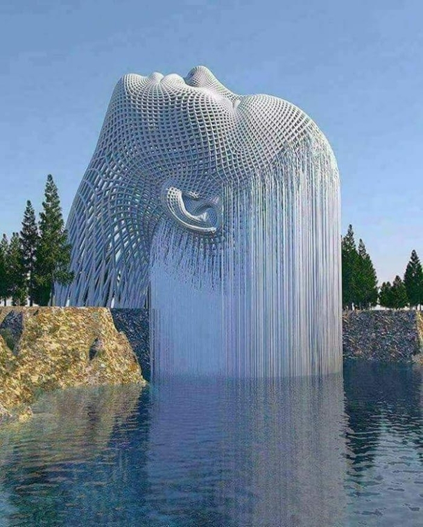 Human made waterfall in Assam India