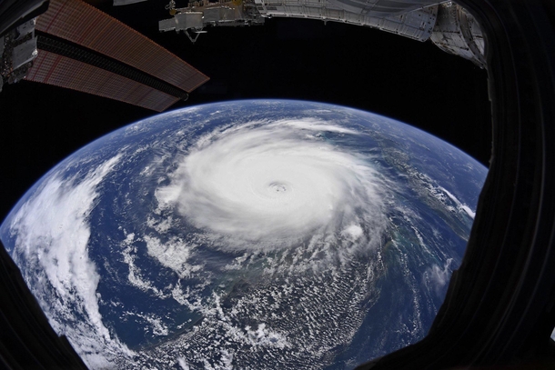Hurricane Dorian as seen from ISS Taken by Christina Koch rotated by me Source httpstwittercomspace_stationstatuss