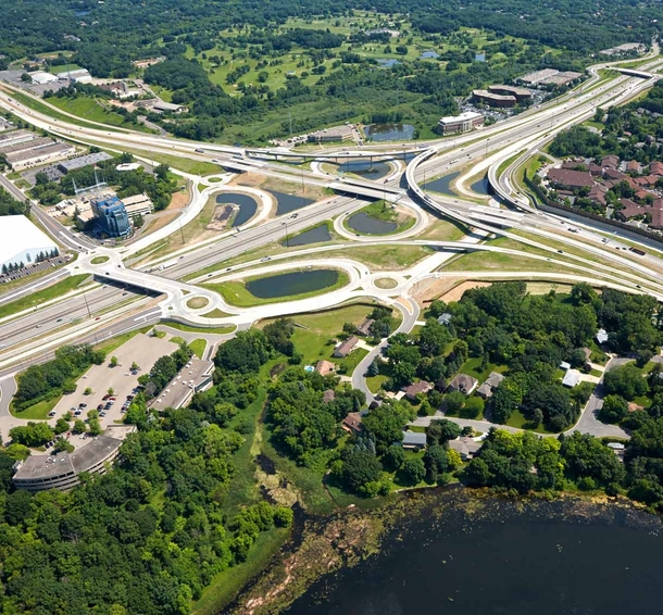 I- and US  Near Minneapolis- When you really like roundabouts
